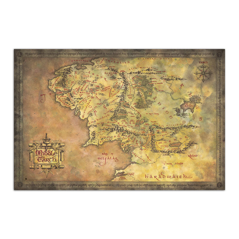 Erik Poster Mapa da Terra Média O Senhor dos Anéis