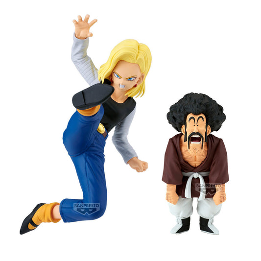 Banpresto Set 2 Figura Android 18 & Mr. Satan Match Makers Dragon Ball Z 11-8cm