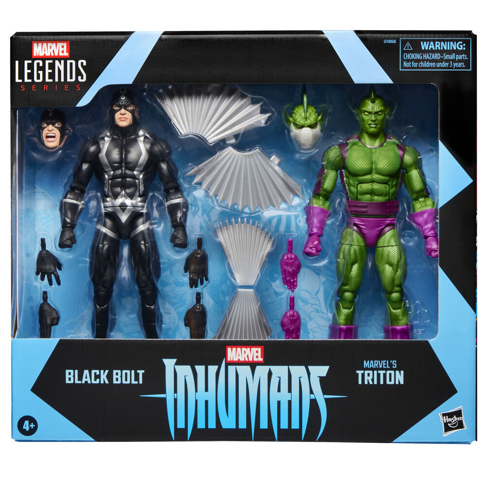 Hasbro Blister 2 figuras Black Bolt & Triton Inhumanos Marvel Legends Series 15cm