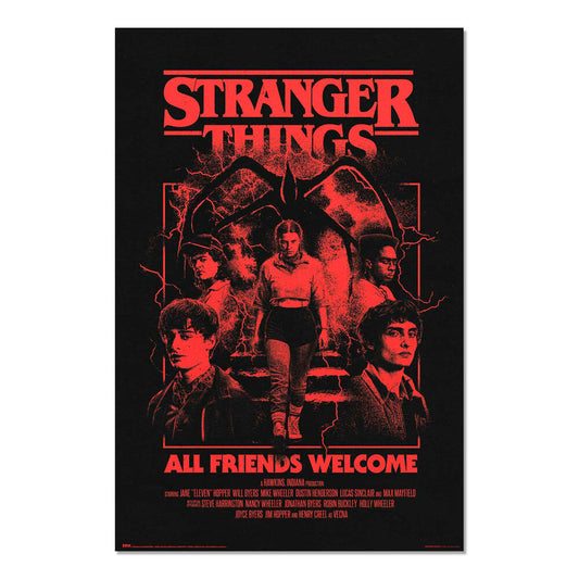 Erik Poster Todos los Amigos son Bienvenidos Stranger Things