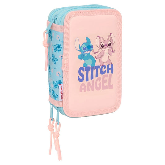 Safta Estojo Ohana Stitch Disney Triplo 37 peças
