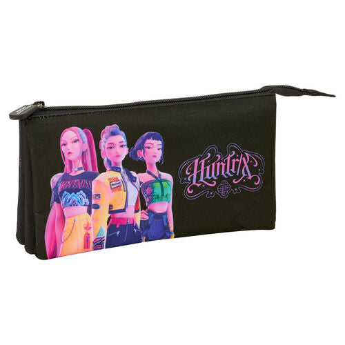 Safta Estojo Porta-tudo Negra Kpop Demon Hunters triplo