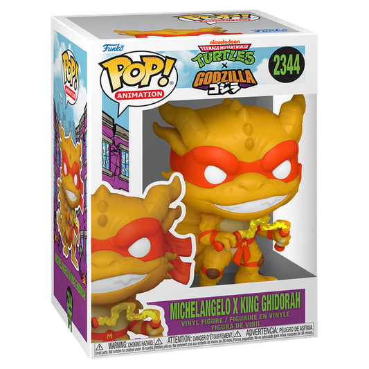 * PRE-ORDER * Funko POP! Animation Teenage Mutant Ninja Turtles X Godzilla Michelangelo X King Ghidorah #2344