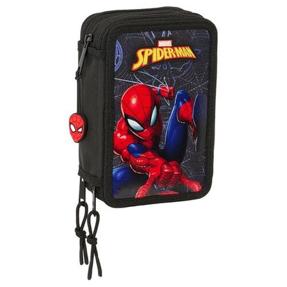 Safta Estojo Attack Spiderman Marvel triplo 37pzs