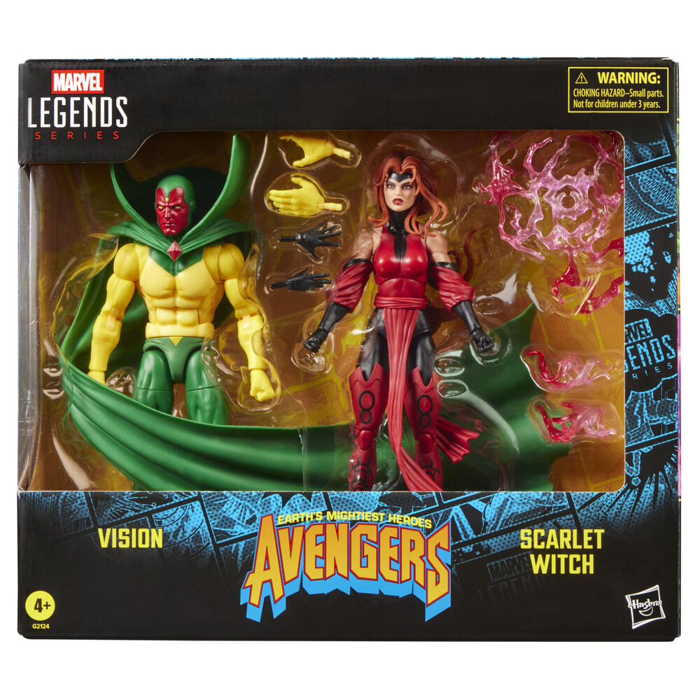 Hasbro Conjunto de 2 Figuras Vision e Scarlet Witch Avengers Earth's Mightiest Heroes Marvel Legends Series 15cm