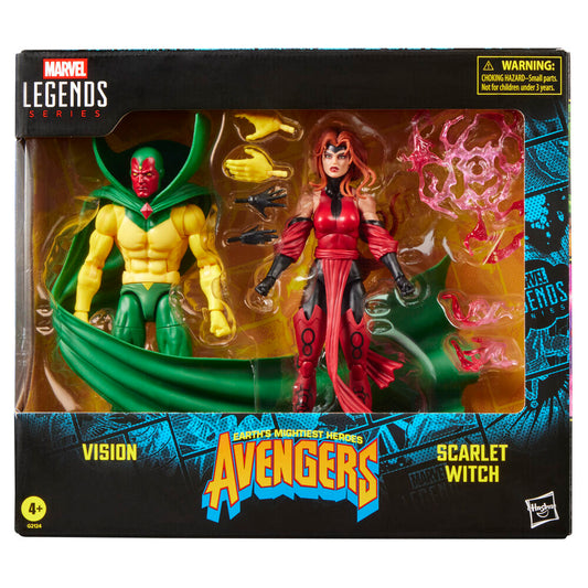 Hasbro Conjunto de 2 Figuras Vision e Scarlet Witch Avengers Earth's Mightiest Heroes Marvel Legends Series 15cm